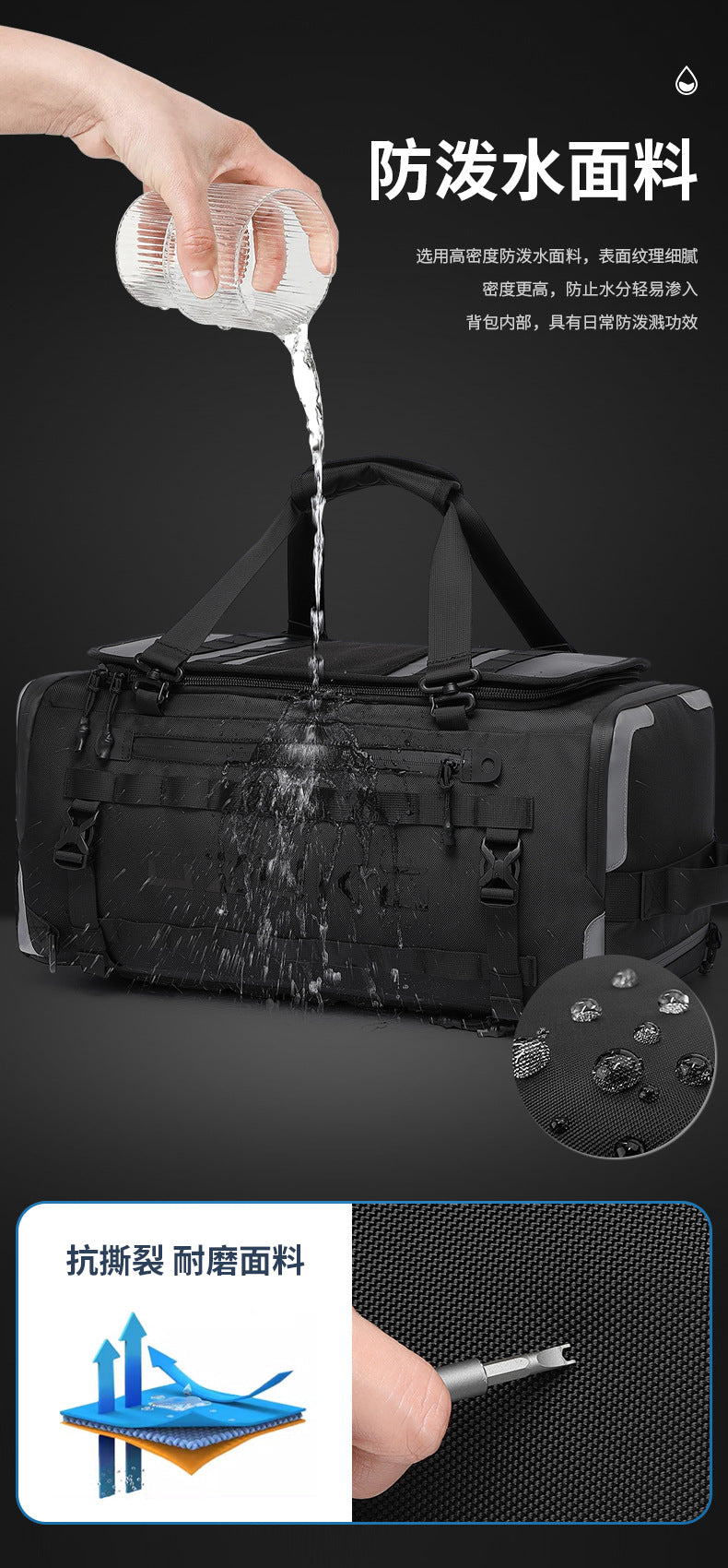 Short Trip Bag Men's Dry Wet Separation Handheld Travel Multifunctional Sports Backpack Can Be Carried or Slung Waterproof Bag