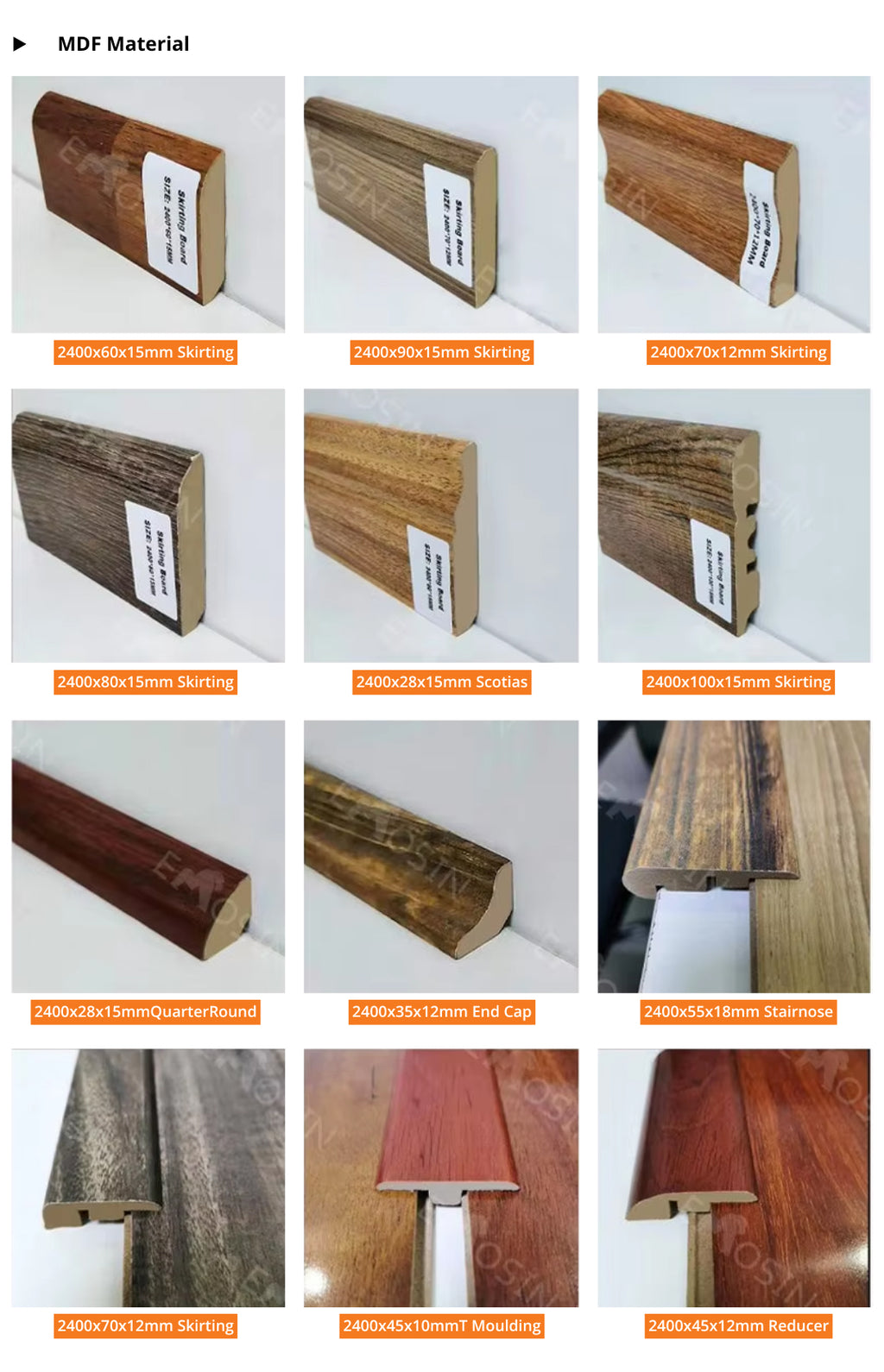 Pvc Spc MDF Skirting Board