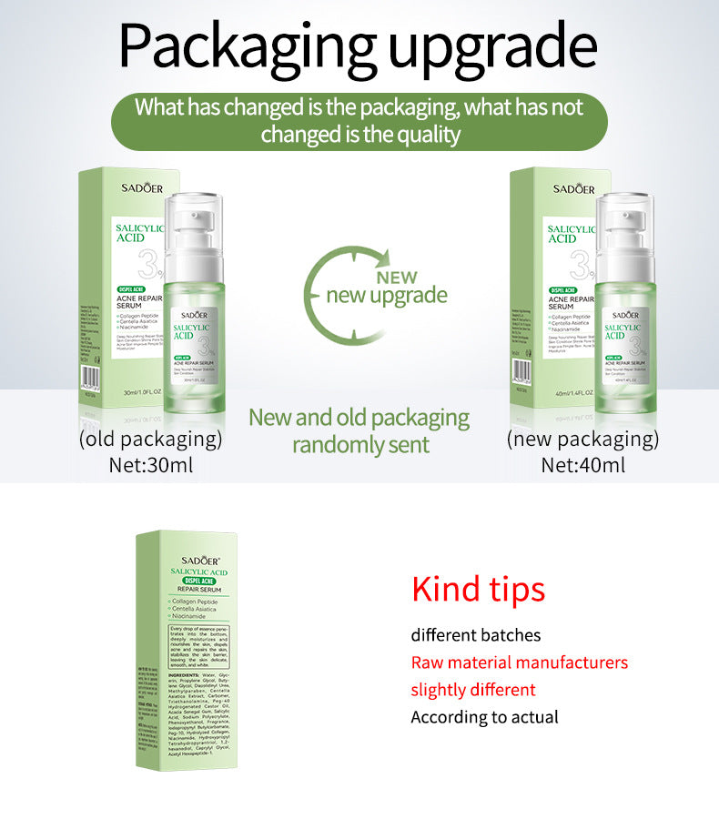 Salicylic Acid Skincare Series SADOER Anti-acne Amino Acid Moisturizing and Hydrating Skin Care Products  Foreign Trade Approval