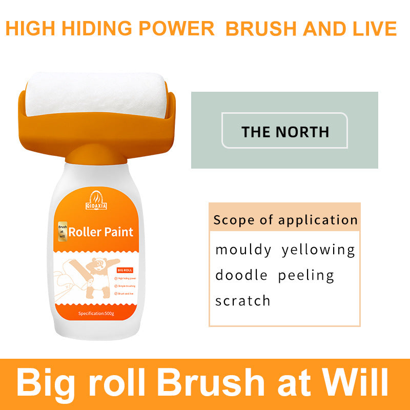 Orange Wall Large Roller Brush Repair Paint Water-Based Odorless Latex Paint Graffiti Cover Wall Roller Paint