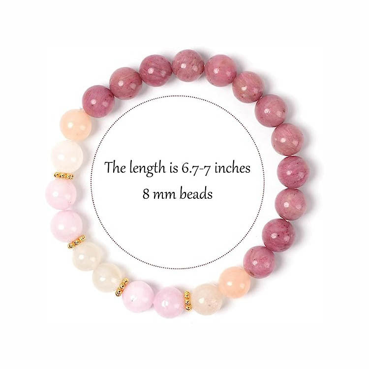 European and American Popular Natural Stone Beaded Bracelet Red Wood Grain Round Bead Stone Bracelet Wholesale