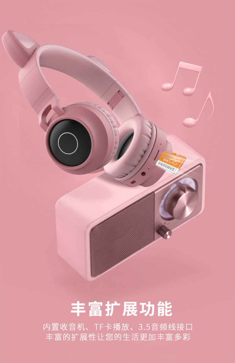 Hot-selling Wireless Bluetooth Cute Over-ear Headphones with Long Battery Life