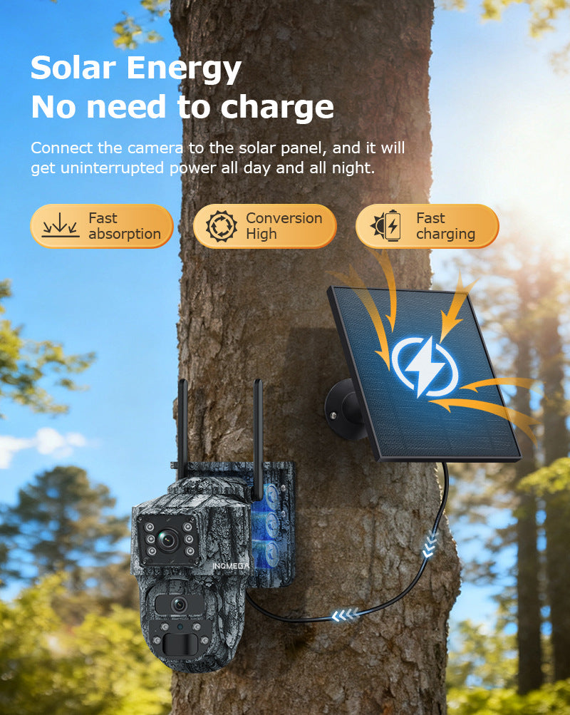 New Product AOV Solar-powered Camera6MP HD Binoculars4G Outdoor Camouflage Solar Camera