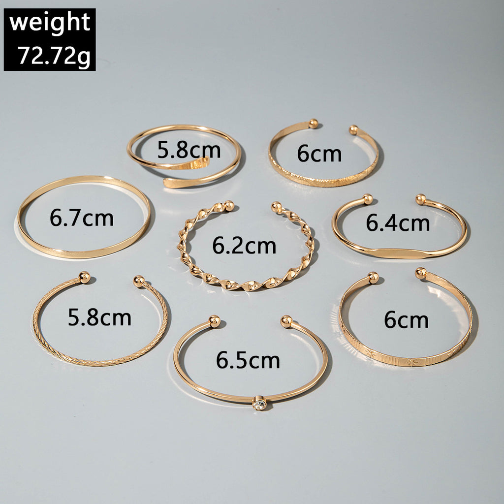 European and American Ornament Stackable Round Imitation Pearl Smooth Open Bracelet Fashion Jewelry Bracelet Wholesale