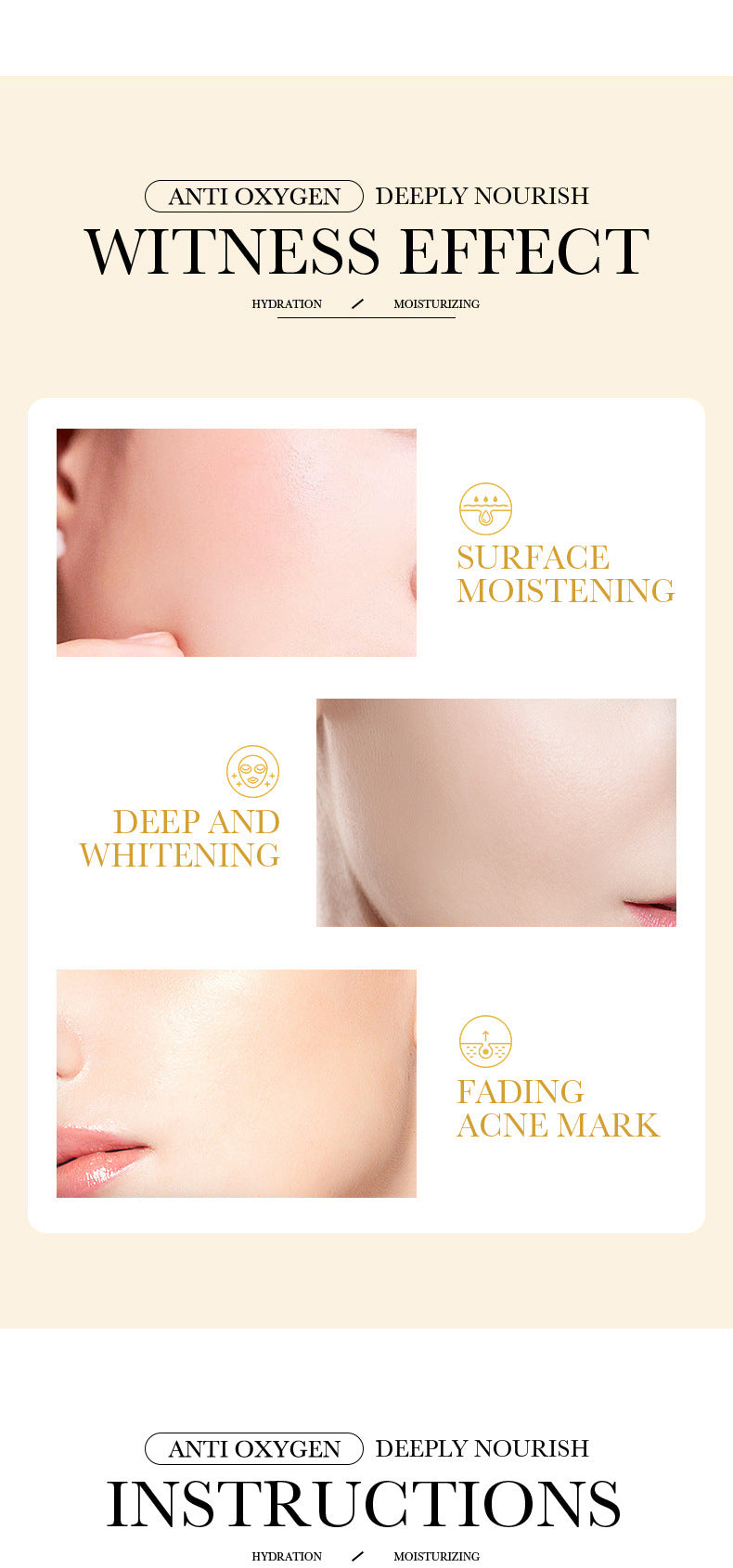Mask30gBIOAOUA Honey Hydrating Pearl Moisturizing Rose Snail Moisturizing  Foreign Trade Wholesale