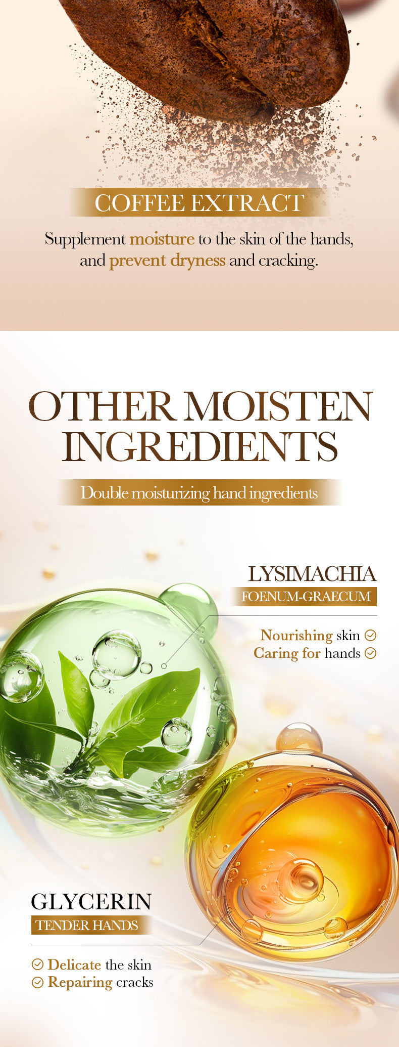 Coffee Vanilla Hand Cream SADOER Autumn and winter anti-chapped skin rejuvenating hand cream  wholesale