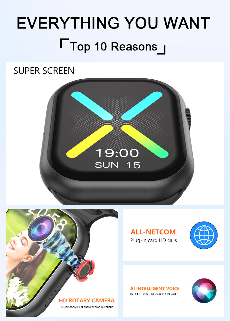 B29Smart Watch5G Plug-in Card Full Netcom Google Store APP Download Rotating Camera Video Call Photo