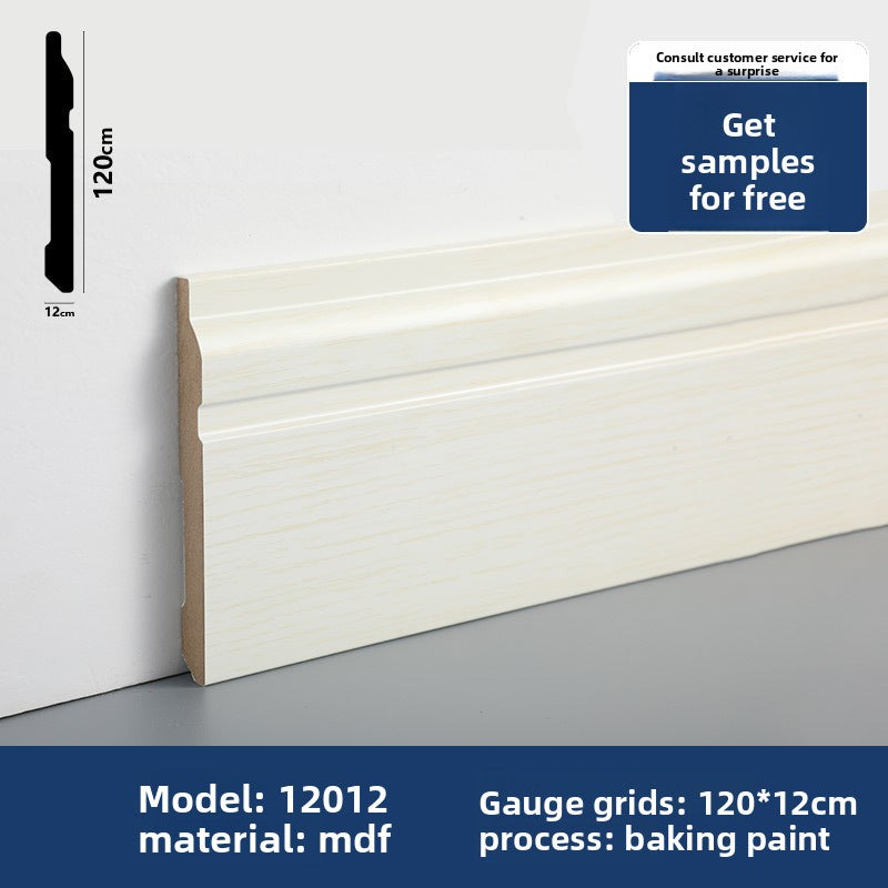 Style MDF Baseboard made of pine wood, painted solid wood baseboard, self-adhesive density board baseboard