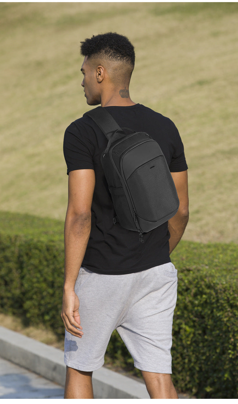 OZUKO Business Chest Bag Men's Large Capacity Waterproof Crossbody Bag High-end trendy brand simple commuter portable bag
