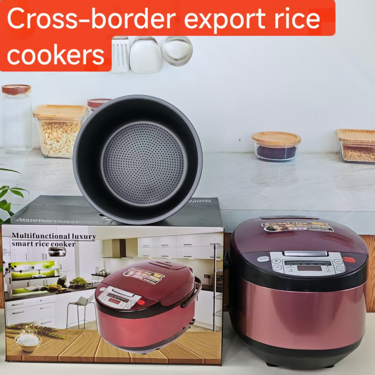 New Smart Touch Screen6L Electric Rice Cooker Household Multi-Functional Large Capacity Appointment Timed Rice Cooker Wholesale