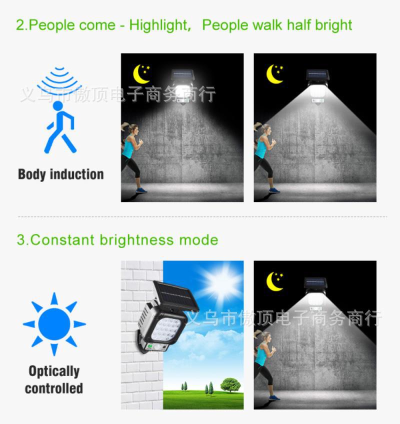 Outdoor Solar Light Lithium Battery Street Light Split Type Garden Light LED Wall Lamp Human Body Sensor Garden Light