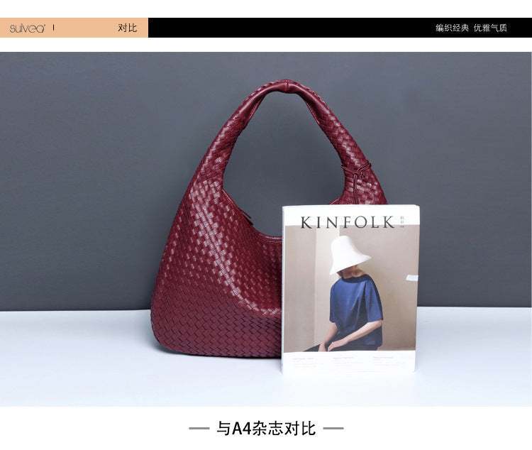 AliExpress Handmade Woven Women's Bag Large Capacity Handbag Korean Style Commuting Casual Manufacturer Wholesale