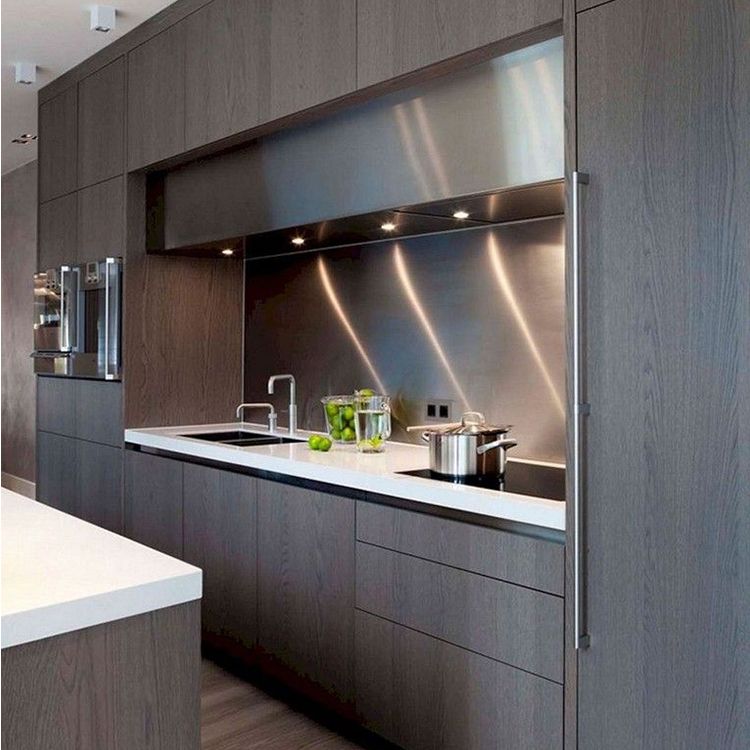 Modern Diy Plywood Kitchen Cabinet With Microwave&Handle Design Modern Kitchen Cabinet