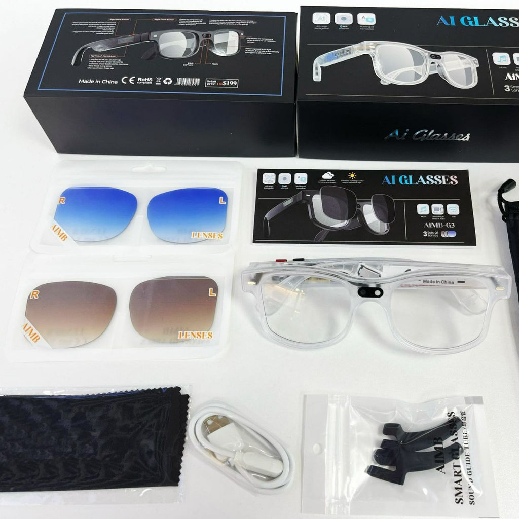 AIMB-G3Smart Glasses800100 Megapixel Camera Ai Simultaneous Translation Recognition1200P Video Recording Audio Recording