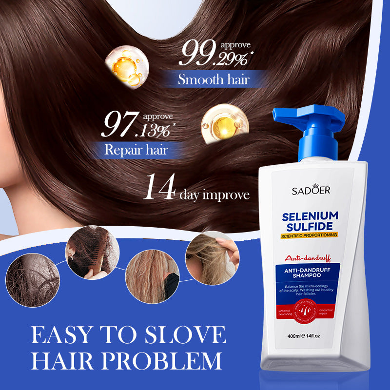 Cross-border Selenium Disulfide Anti-Dandruff Shampoo400ml Deep Cleansing and Moisturizing Shampoo Export Manufacturer Wholesale