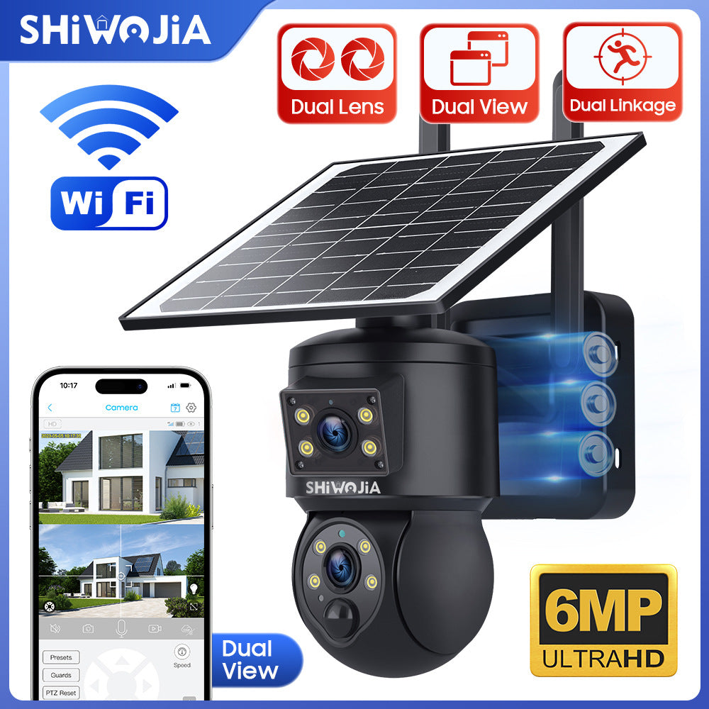 4G Wireless Solar Surveillance Camera Bullet Remote Early Warning6MP HD Night Vision Outdoor Camera