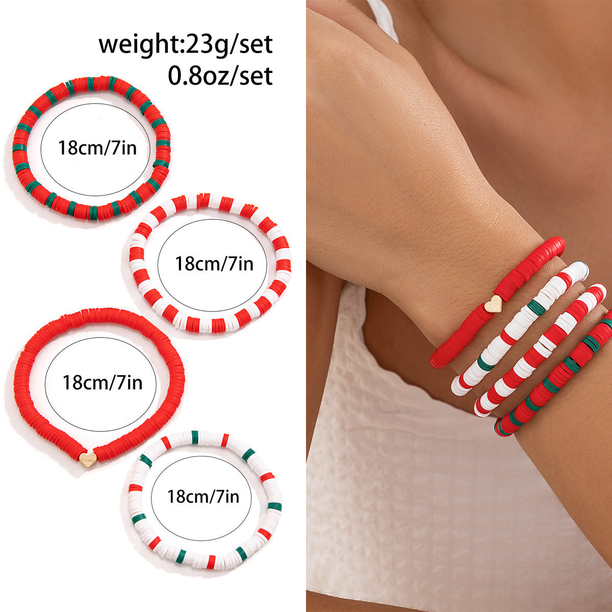 Women's Holiday Gift Bracelet Santa Claus Set Snowman Soft Clay Ornaments European and American Christmas Bracelet
