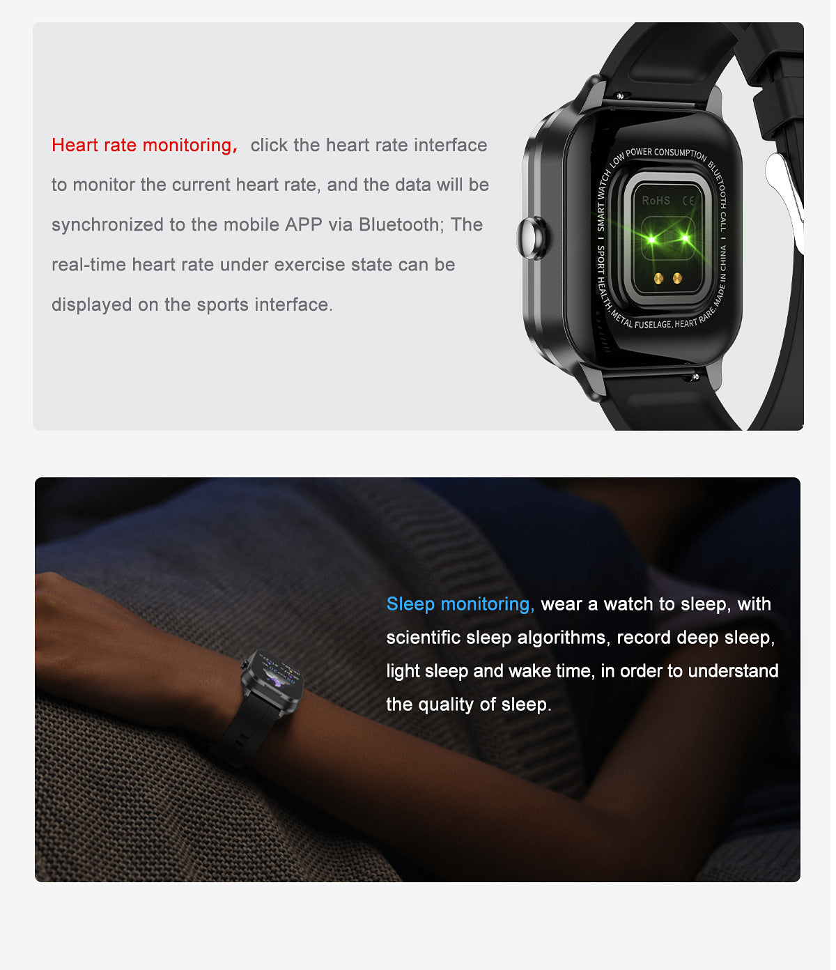 D8 Pro Smart Watch Bluetooth Call True Heart Rate Step Sleep Monitoring Hidden Bluetooth Earphone Sports
