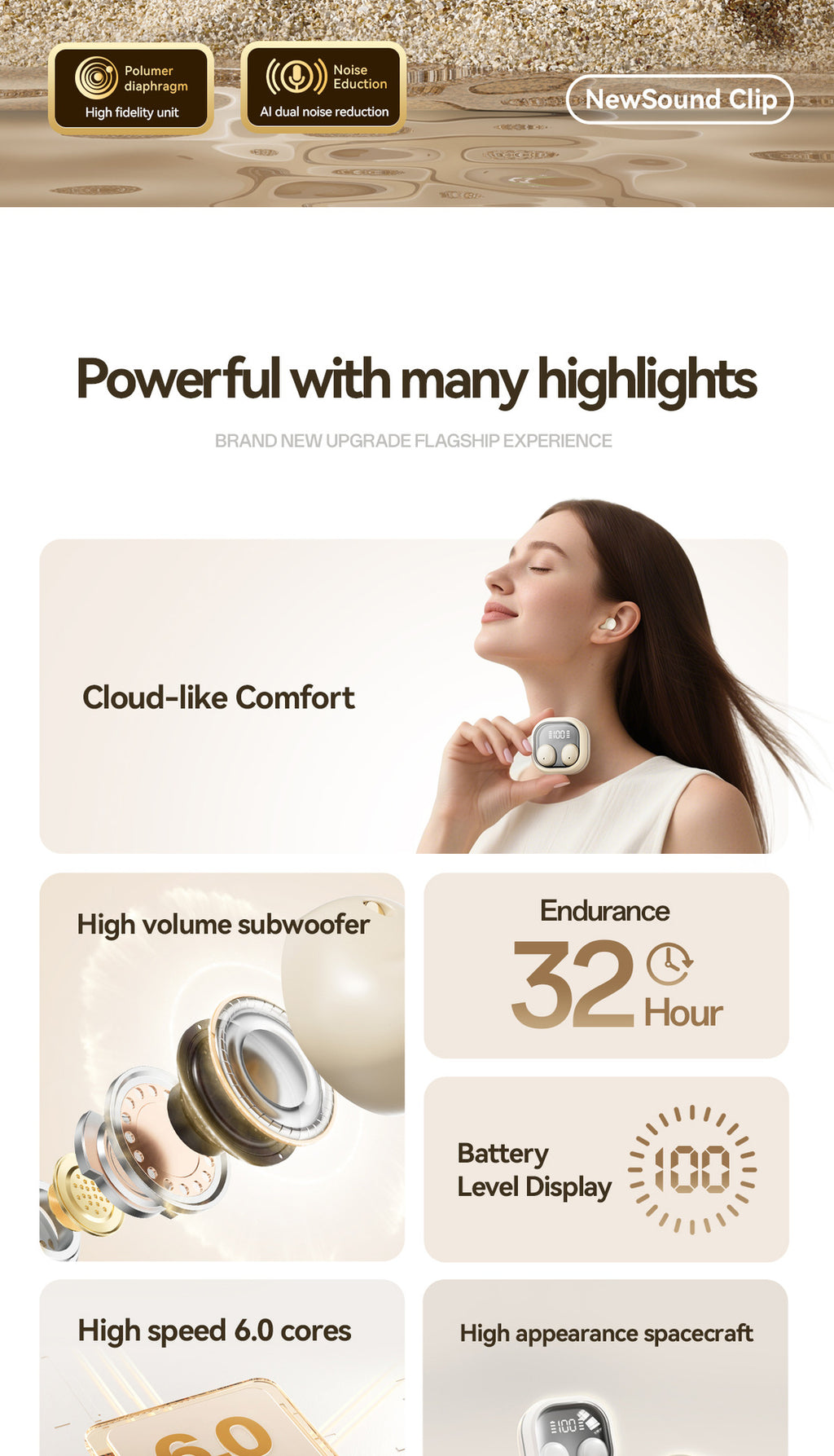New M125In-Ear Sleep Bluetooth Headset Mini Compact Comfortable Ear-Fitting High-Quality Wireless Bluetooth Headset
