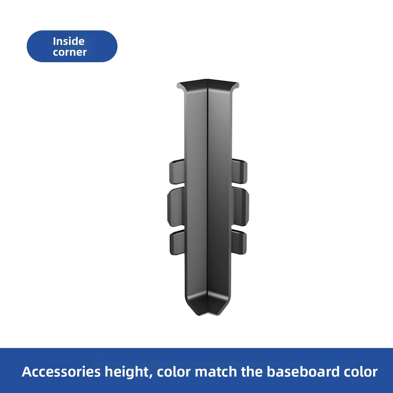 Thickened aluminum alloy skirting board with trendy metal clips for hotels6cm Minimalist Skirting Board