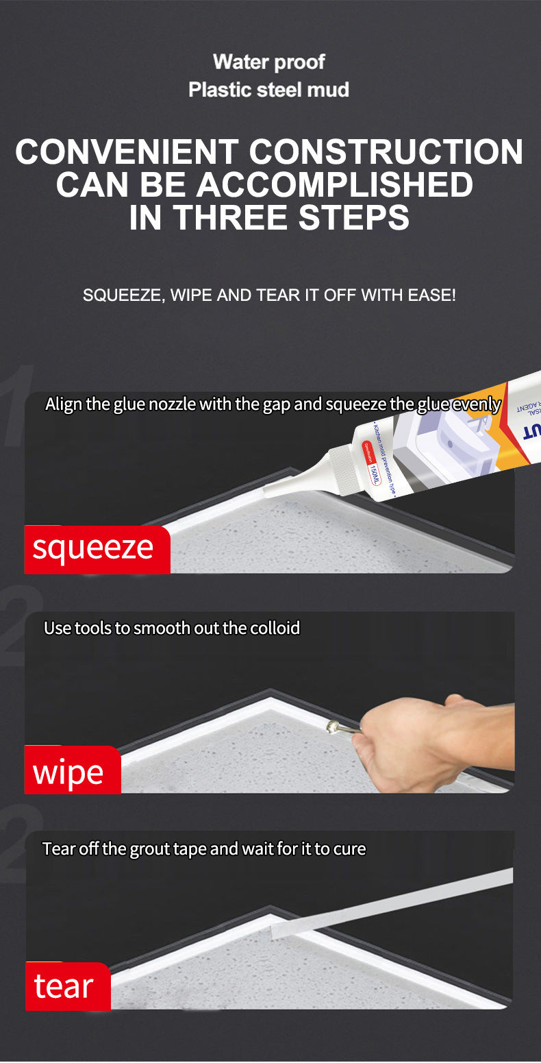 Plastic Steel Mud Kitchen Bathroom Sealant Toilet Countertop Basin Sink Edge Filling Leak Repair Glue Grouting Wall Tile Waterproof