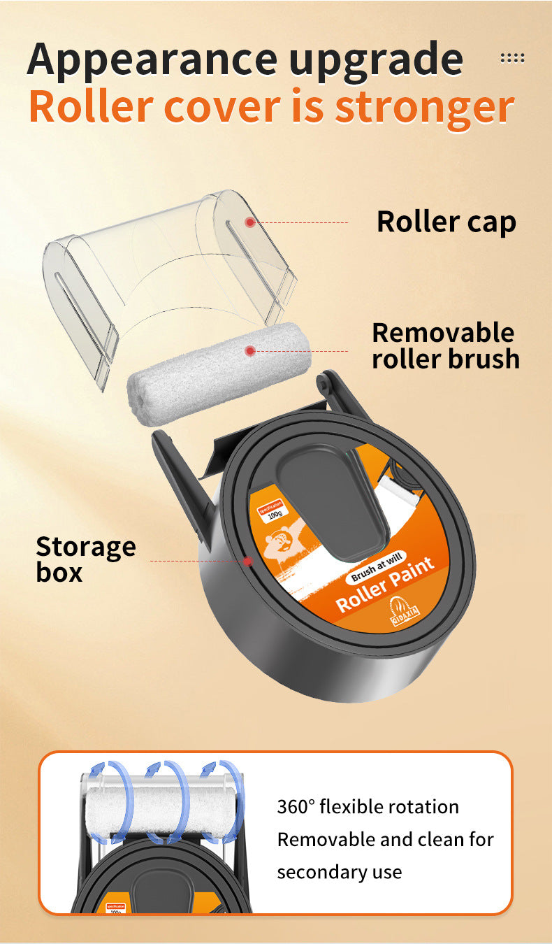 New Small Roller Paint Self-Brushing Latex Paint Wall Repair Stain Removal Magic White Wall Surface Repair White Large Paint Roller