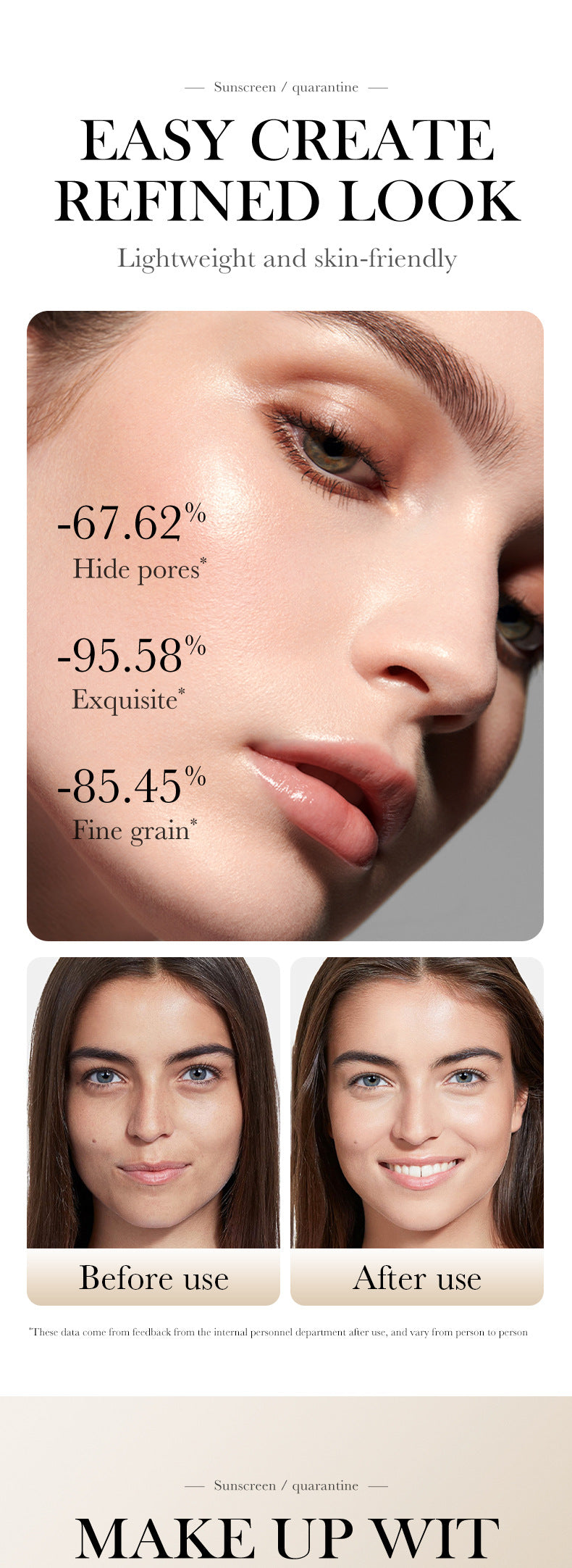 Makeup SADOER Three-color Rainbow Primer Brightening Skin Tone Sunscreen Makeup Base  Wholesale