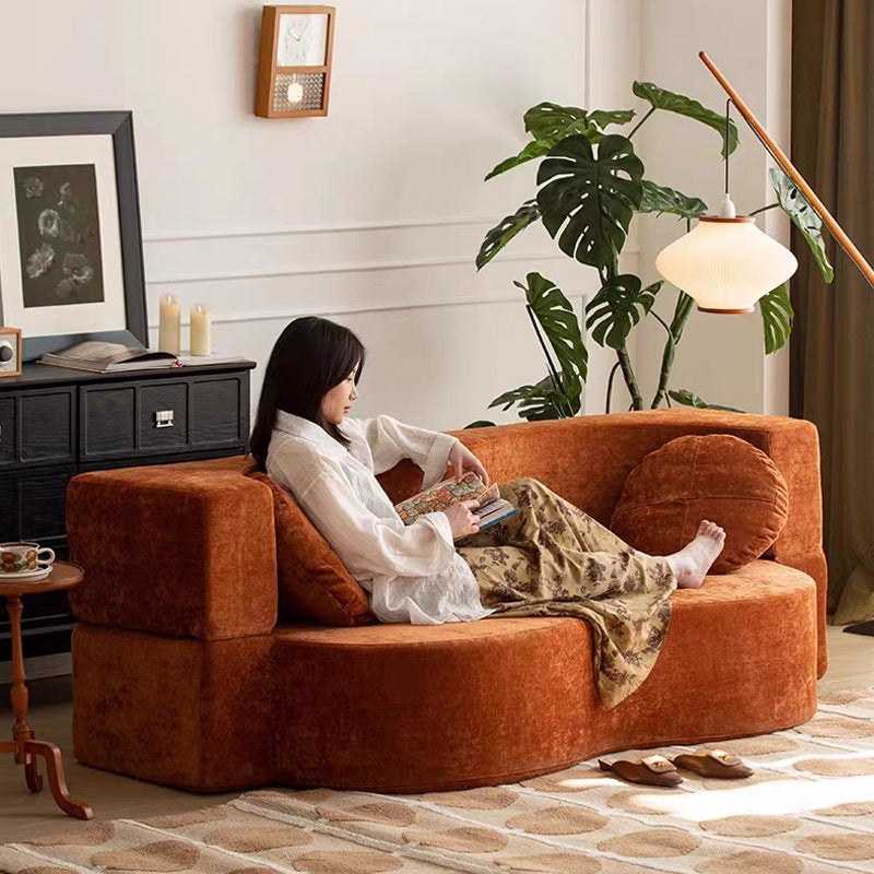 Whole Container Wholesale Vacuum Roll Pack Sofa Curved Modern Minimalist Minimalist Style Irregular Folding Compression Sofa Bed Shipping and tax not included