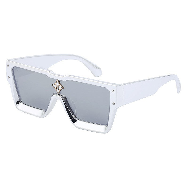2025European and American 0k Rich Women Large Frame Sunglasses New One-piece Internet Celebrity Sunglasses for Women Trendy sunglasses