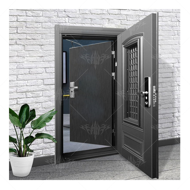 New Modern Italy Design Hot Sale Metal Front Entry Door Cheap Price Exterior Steel Security Entrance Doors for Houses