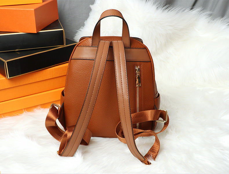 Backpack Top Layer Cowhide mini Fashionable Simple Large Capacity Crossbody Bag Casual Versatile Travel Small Backpack for Women