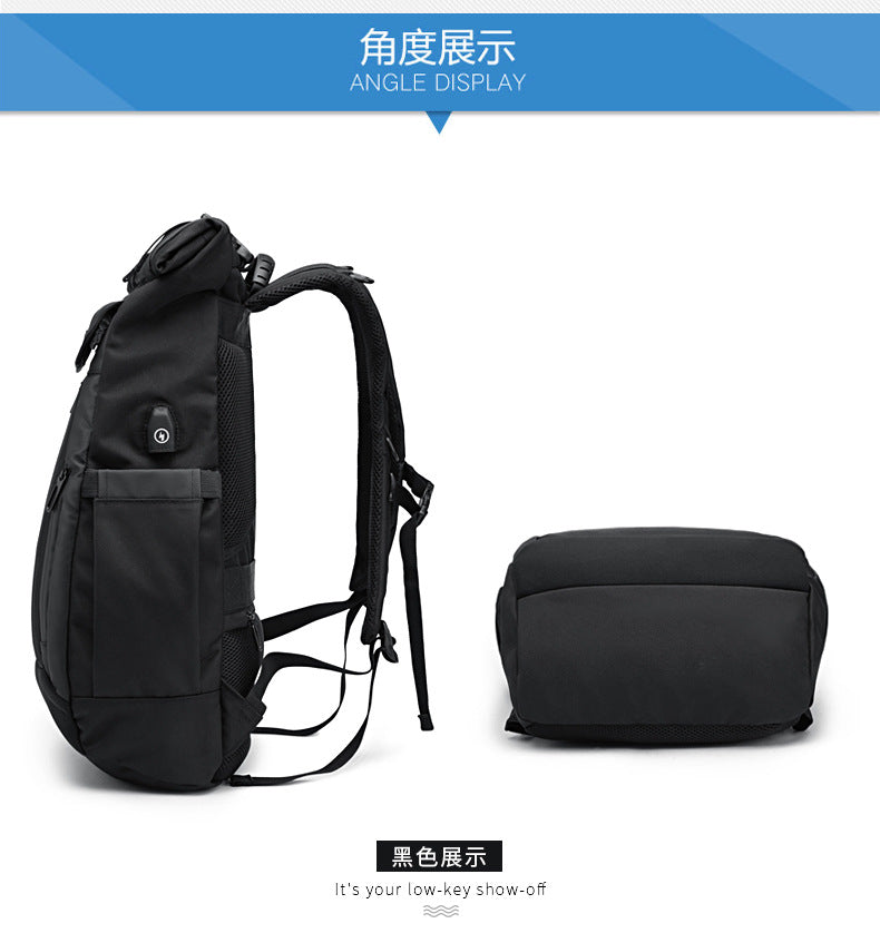 OZUKO Korean Style Student Backpack Double Shoulder Bag Large capacity waterproof laptop bag casual commuting travel bag for men