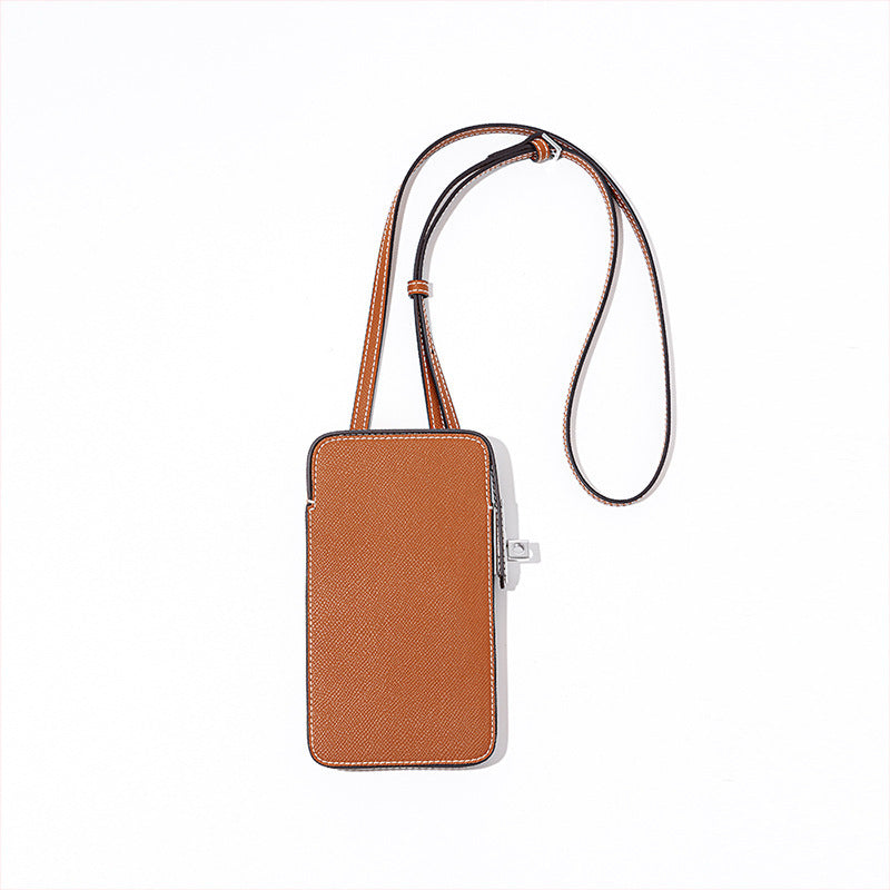 New Fashion Versatile Lock Buckle Phone Bag Solid Color Palm Print Box Bag Simple Mini Crossbody Bag for Women