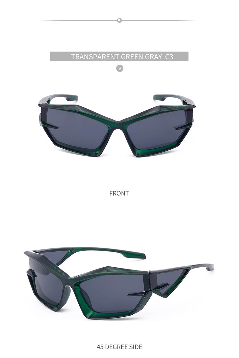 European and American style unique shaped sunglasses for men Y2K Millennium Future Technology Sunglasses for Women Trendy Glasses Wholesale
