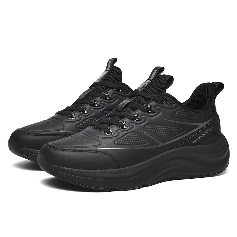 2025New Large Size Leather Waterproof Trendy Casual Men's Shoes Non-Slip Wear-Resistant Sports Shoes Shock Absorption Comfortable Running Shoes