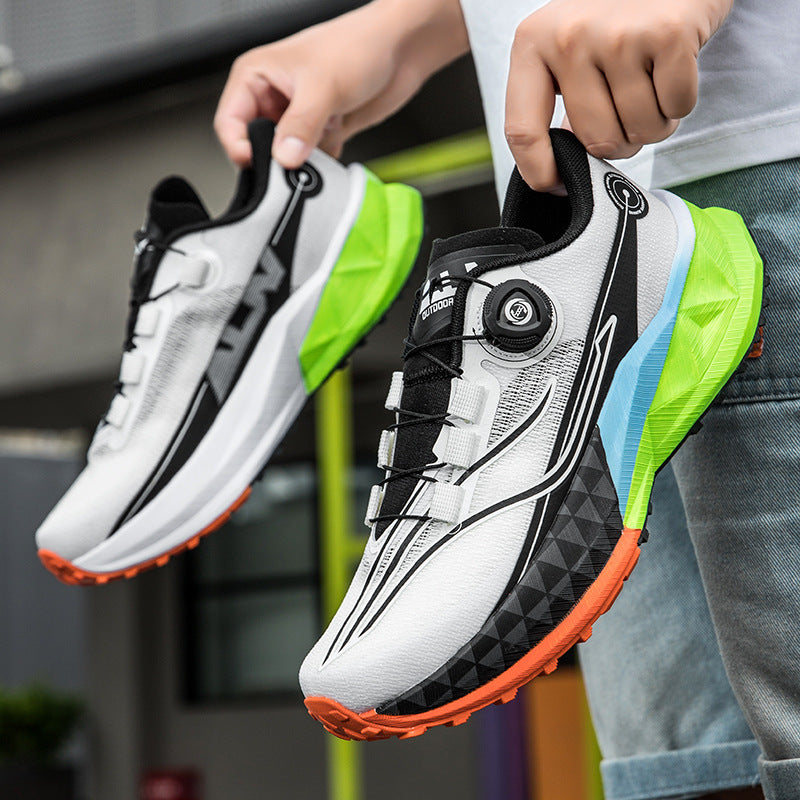 Full Palm Carbon Plate Sports Running Shoes Double Layer Popcorn Outdoor Trail Running Shoes Marathon Men's and Women's Shoes