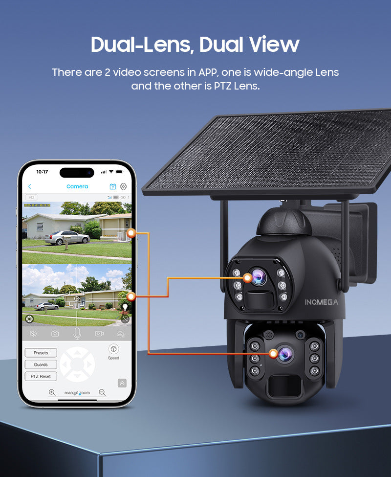 New Products from Manufacturers AOV Solar-powered Camera6MP High Definition Full Color Low Power Consumption4G Dual Camera Dual Screen