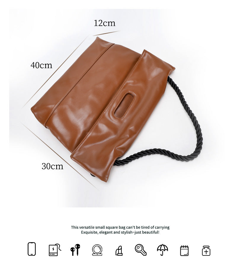 Fashion Women's Bag Spring New Soft Leather Ladies Bag Large Capacity Simple Commuter Student Shoulder Tote Bag