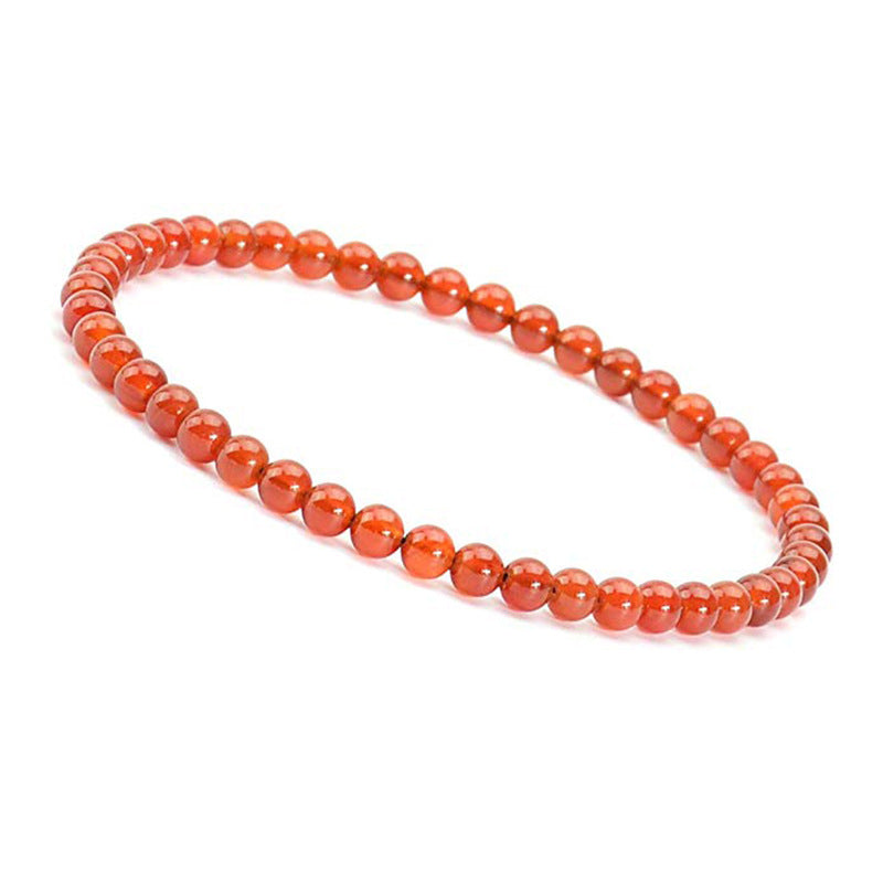 4mm Tiger Eye Stone Bracelet Small Natural Stone Striped Agate White Pine Beaded Moonstone Women's Bracelet