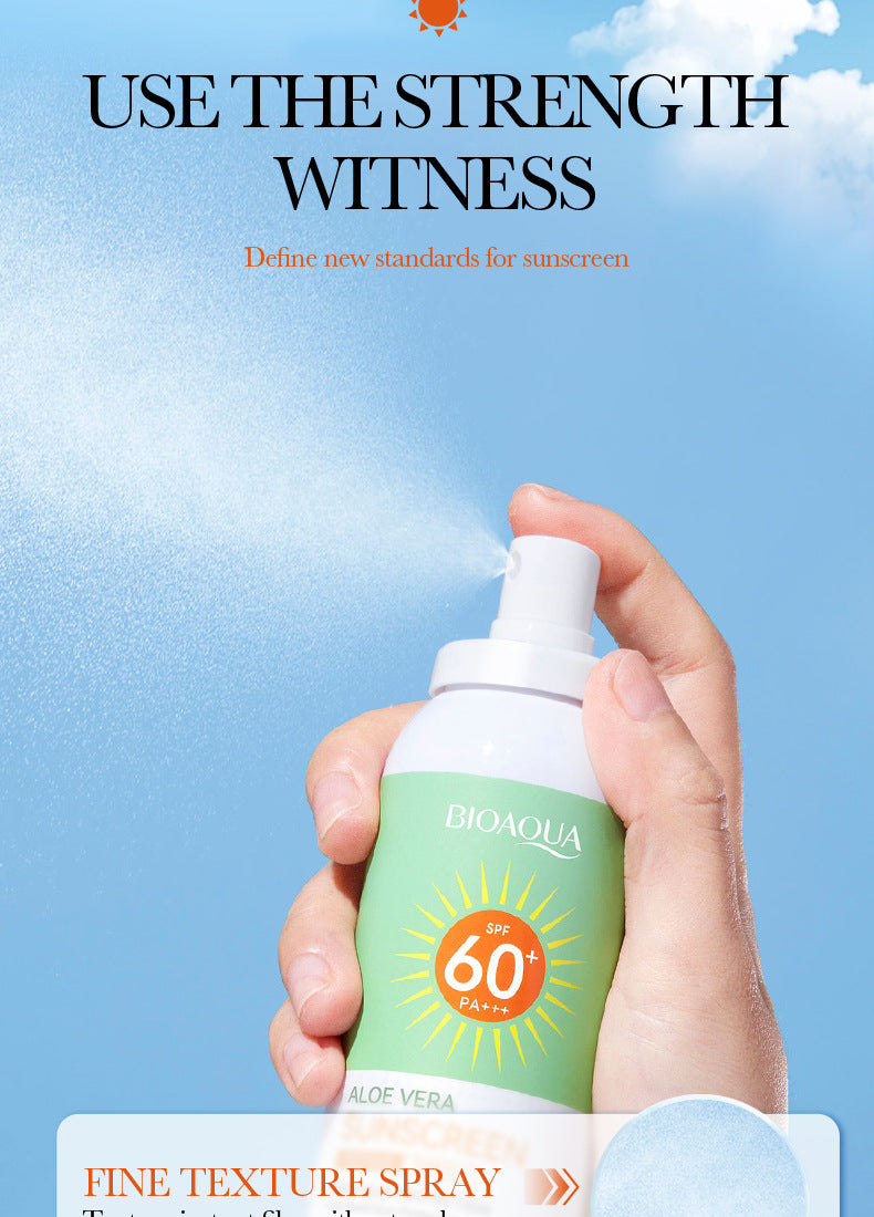 BIOAOUA Aloe Vera Sunscreen Sunscreen Isolation Refreshing Three-in-One Sunscreen Spray Wholesale