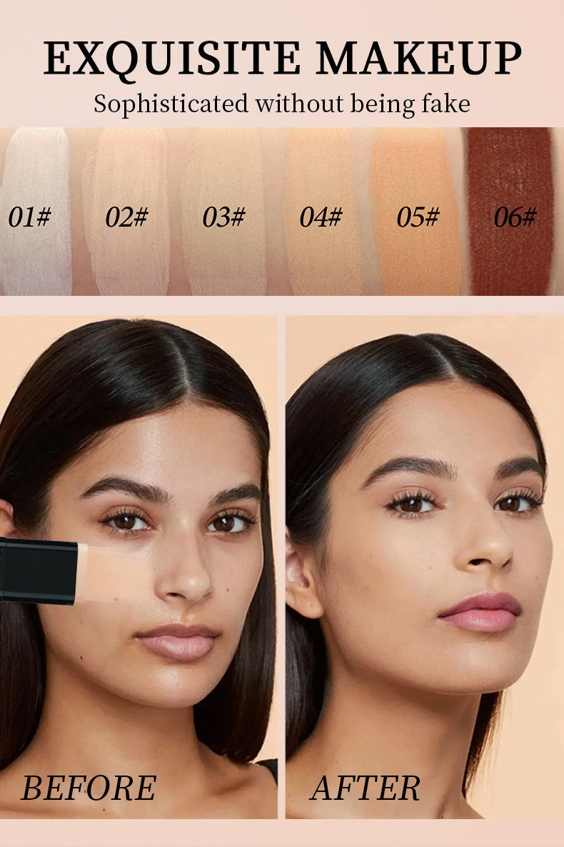 Makeup Concealer Long-lasting Foundation Puff Brush+Solid Foundation Cream 2-in-1 Edition