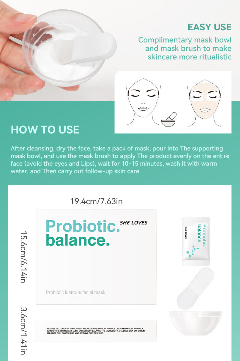 Probiotic Hydrating Mask Set for Moisturizing, Stabilizing, Repairing, Seasonal Changes, Night Recovery, and Soothing