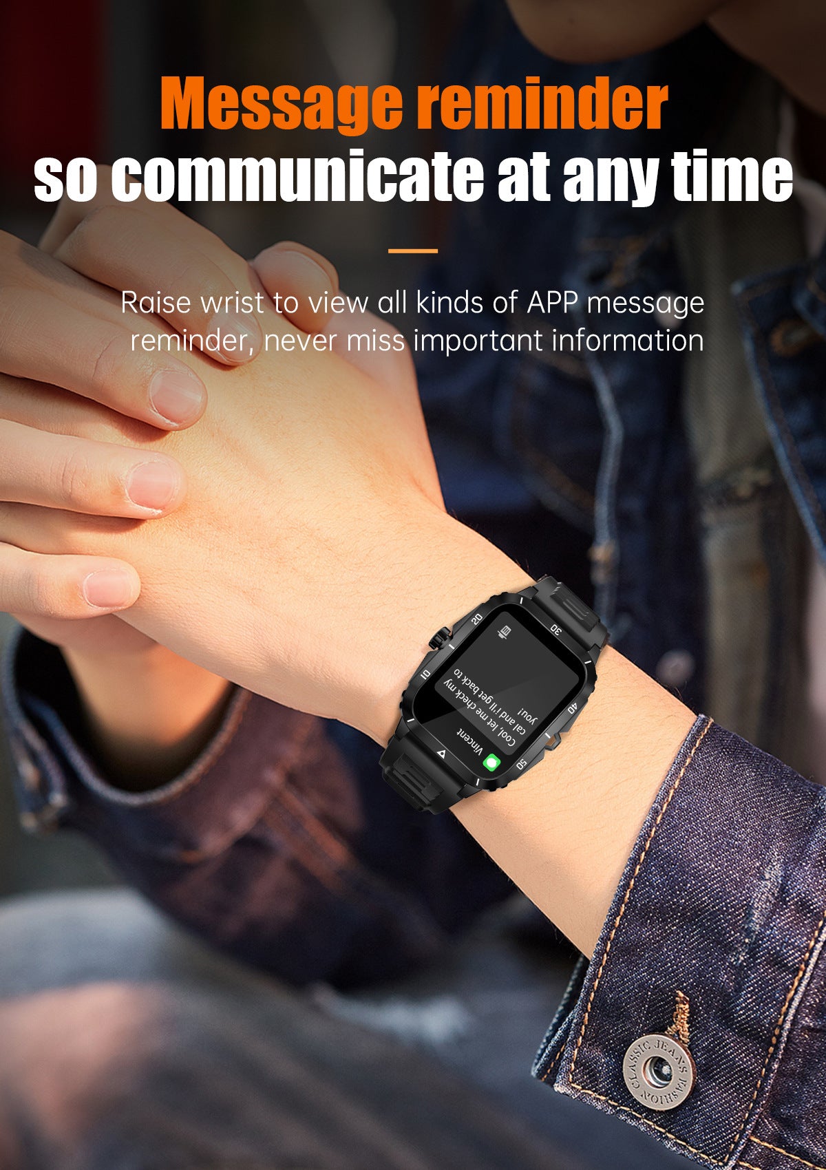 KT71Smart Watch Bluetooth Call True Heart Rate Step Sleep Monitoring3ATM Deep Waterproof Sports Tri-Proof