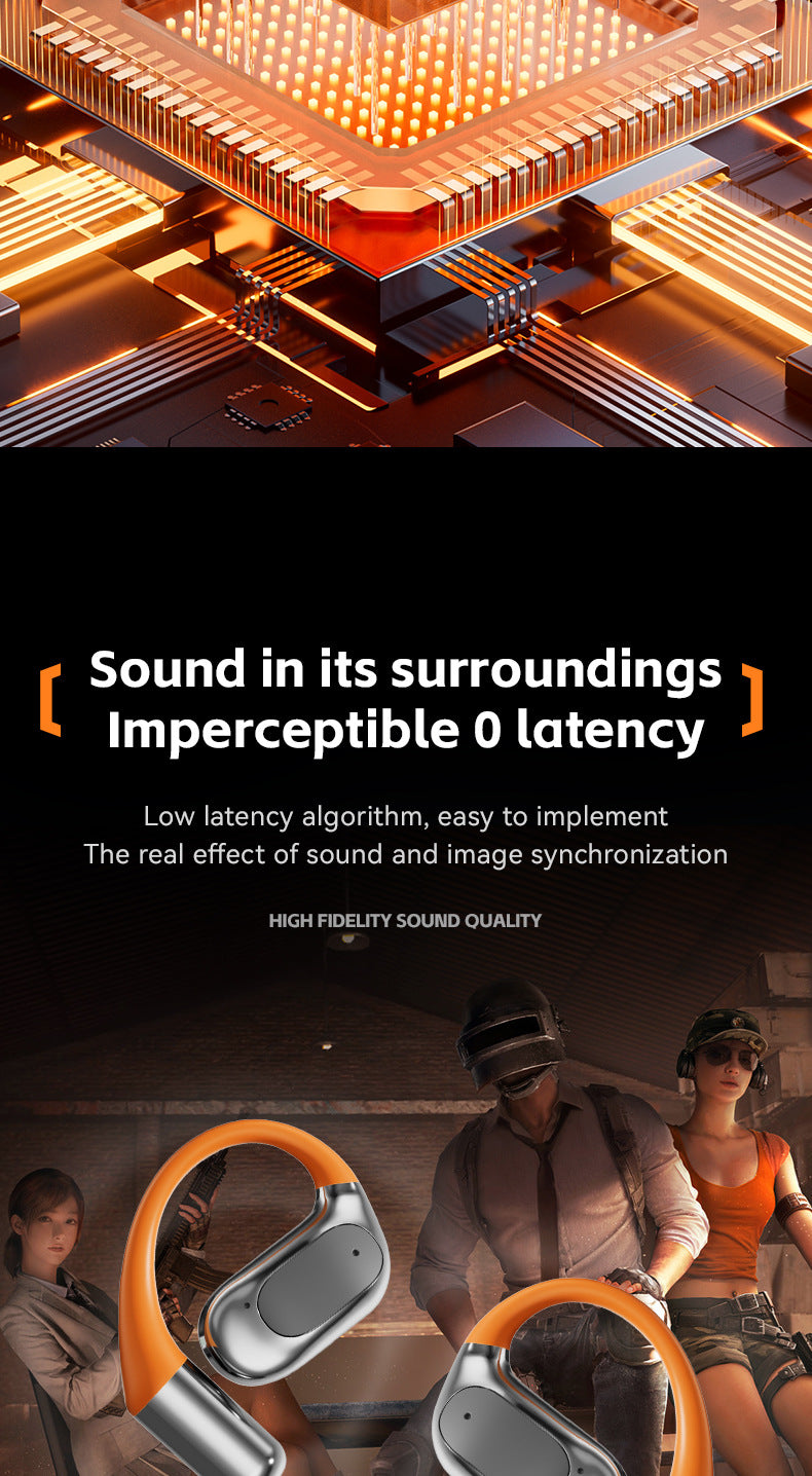 New M113Rotating Small Coconut Ball Dual Ear Noise Cancelling Wireless Bluetooth Earphones Air Bone Conduction Ear Hook Waterproof Sports
