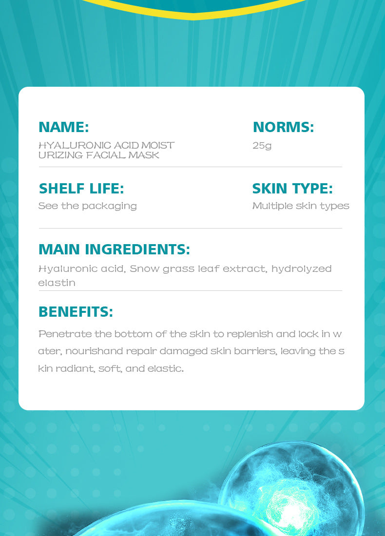 Goddess Mask SADOER Hyaluronic Acid Moisturizing Hydrating Face Mask Sheets Wholesale for  Trade