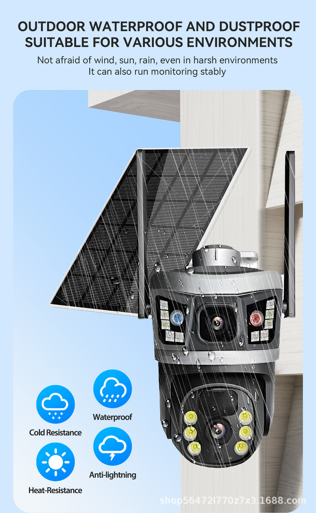 Factory direct sales V380PRO Binocular dual-screen solar-powered low-power outdoor4G Wireless Surveillance Camera