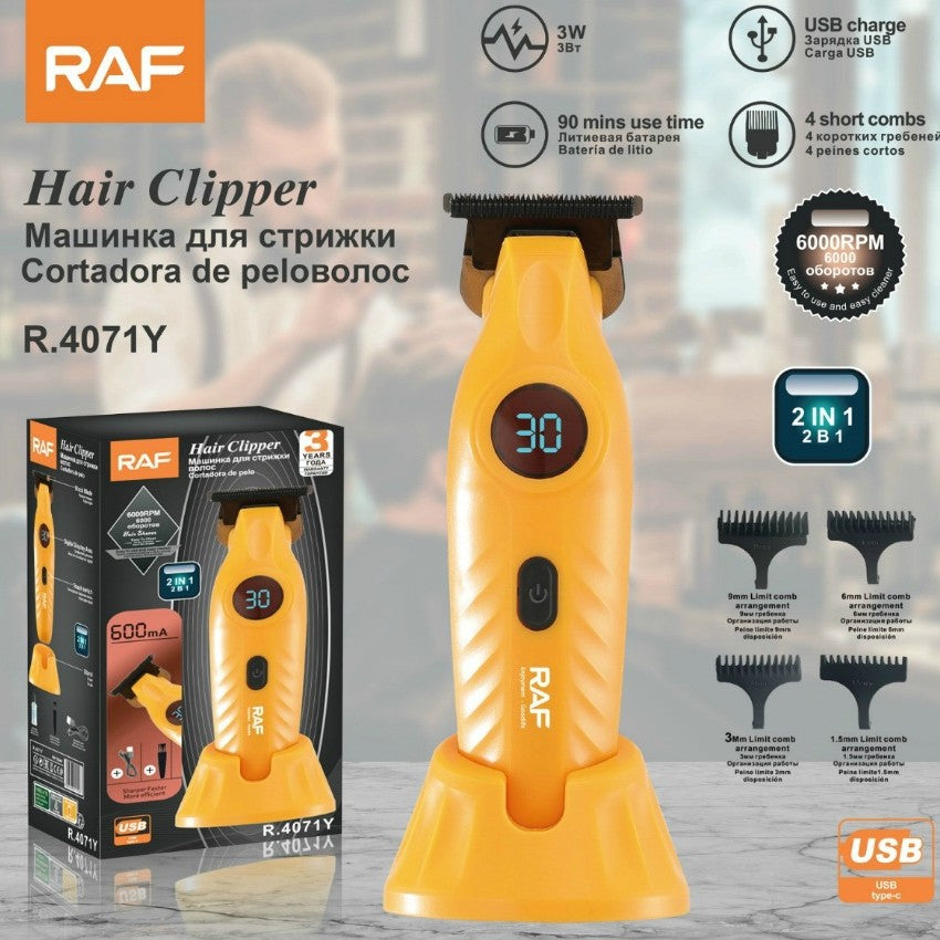RAF Multifunctional Electric Hair Clipper Haircut Set Electric Clipper USB Interface New Electric Hair Clipper