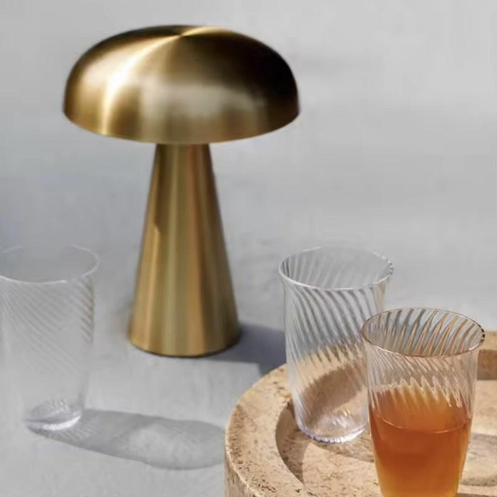 Coconut Mushroom Table Lamp Danish Mushroom Lamp Metal Bar Rechargeable Table Lamp Restaurant Atmosphere Decoration Night Light