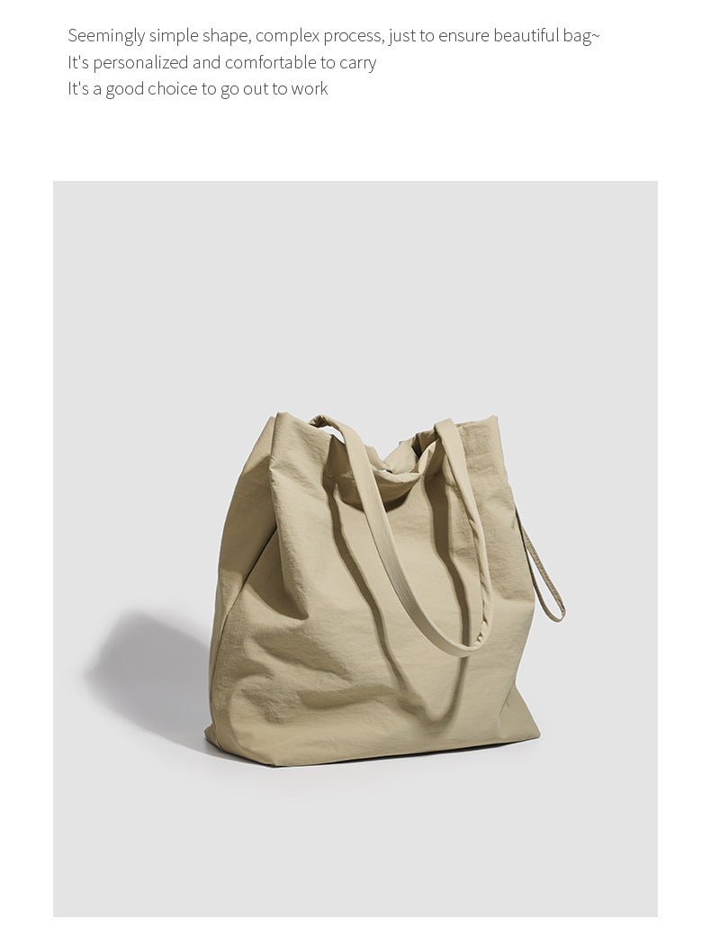 Oxford Cloth Workwear Korean Style Large Capacity Totes Idle Style Solid Color Leisure Class Commuter Shoulder Bag Bags