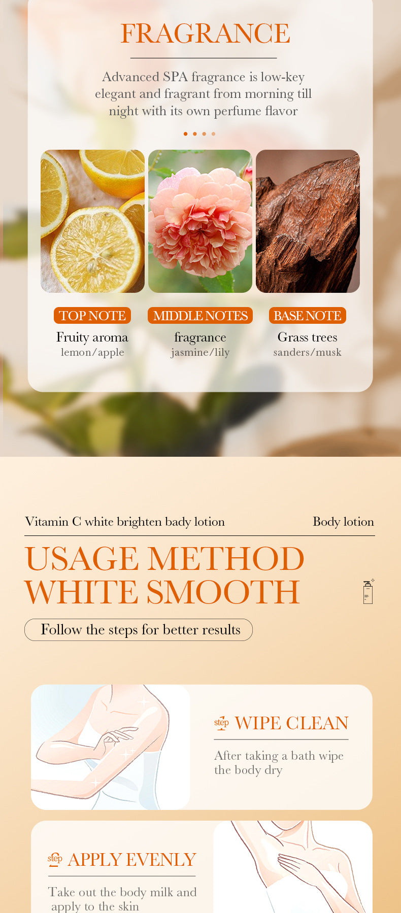 VC Whitening Body Lotion BIOAOUA Vitamin C Brightening, Hydrating, Moisturizing, Skin Care,  Wholesale